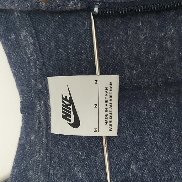 NWT Nike Gym Vintage Full Zip Light Weight Hoodie Navy Space Dyed Size Medium - Picture 6 of 8